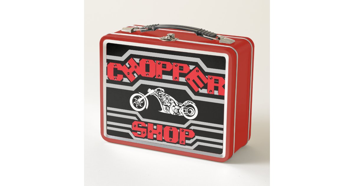 Chopper Shop Motorcycle Metal Lunch Box | Zazzle