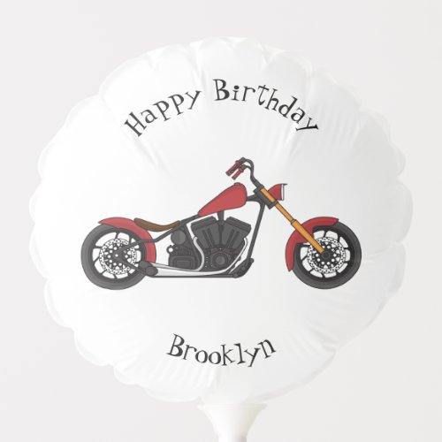 Chopper style motorcycle illustration balloon