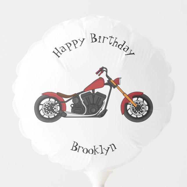 Chopper style motorcycle illustration balloon (Front)