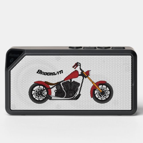 Chopper style motorcycle illustration bluetooth speaker