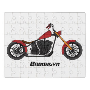 Chopper style motorcycle illustration jigsaw puzzle
