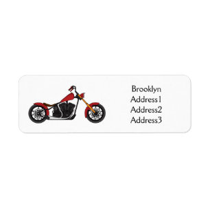 Chopper style motorcycle illustration label