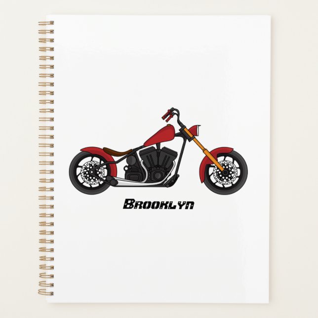 Chopper style motorcycle illustration planner (Front)