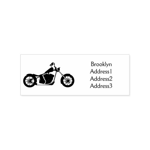 Chopper style motorcycle illustration rubber stamp