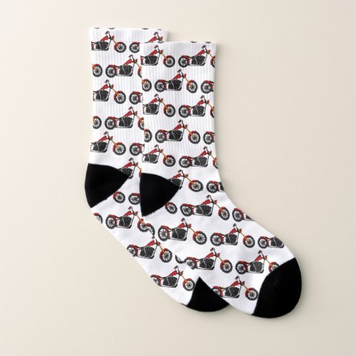 Chopper style motorcycle illustration socks