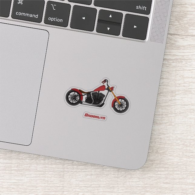 Chopper style motorcycle illustration sticker (Detail)