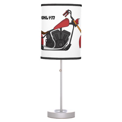 Chopper style motorcycle illustration  table lamp