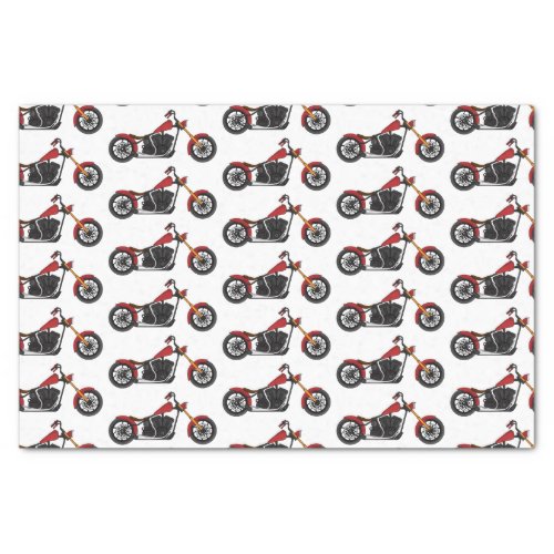 Chopper style motorcycle illustration tissue paper