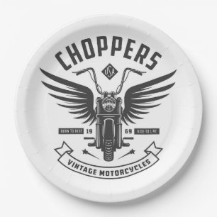 Choppers Vintage Motorcycles Paper Plates