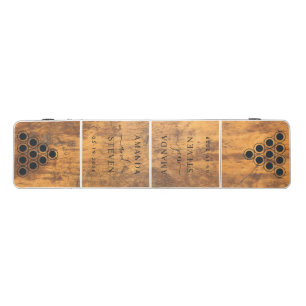 Chopping Block Couple Names with Wedding Date Beer Pong Table