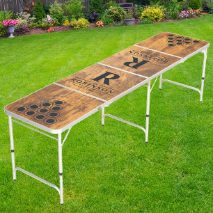 Chopping Block Family Name & Initial Beer Pong Table