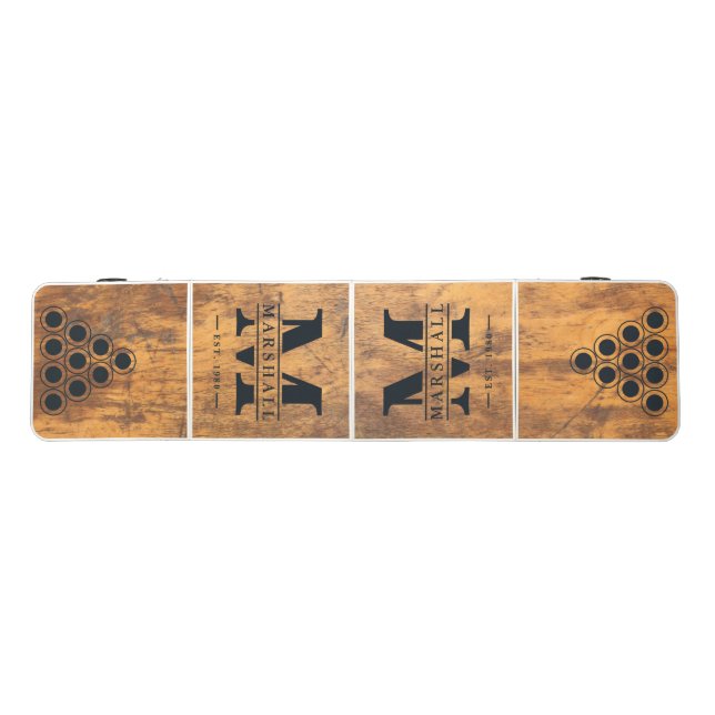Chopping Block Monogram & Name Overlay Beer Pong Table (Top)