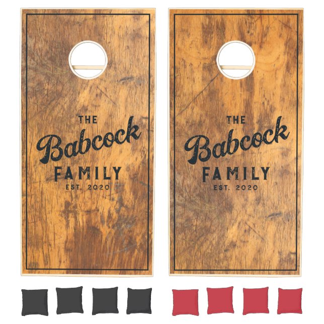Chopping Block Retro Family Name & Year Cornhole Set (Set)