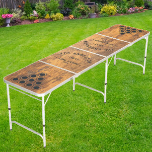 Chopping Block Vintage Seaside Family Name Beer Pong Table