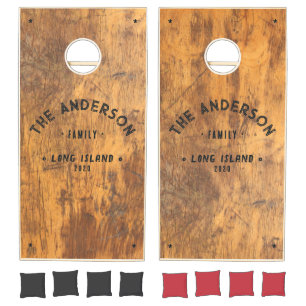 Chopping Block Vintage Seaside Family Name Cornhole Set