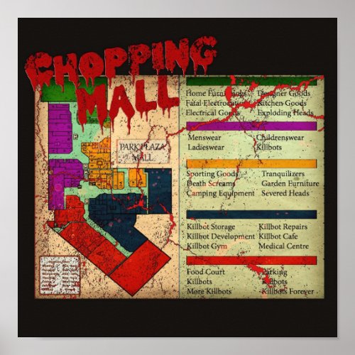 Chopping Mall V2 Horror Movie Tshirt Poster