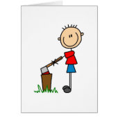 Chopping Wood Stick Figure Card (Front)