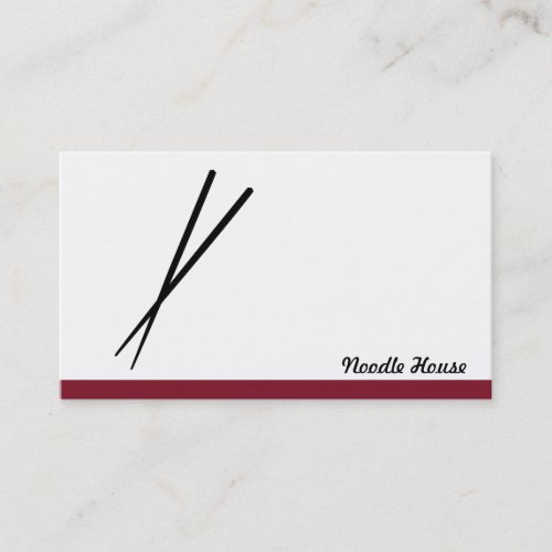Chopstick variation red business card