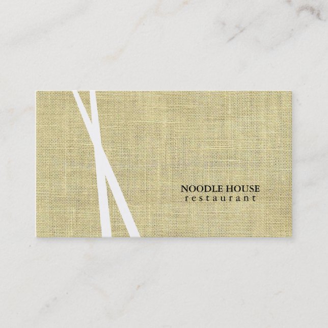 Chopsticks Burlap Texture Variation Business Card (Front)
