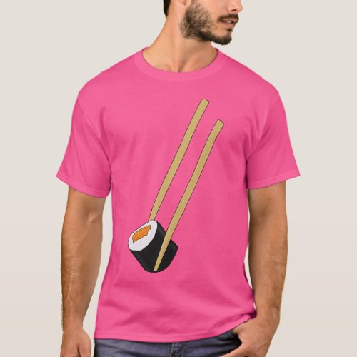 Chopsticks holding a sushi T_Shirt