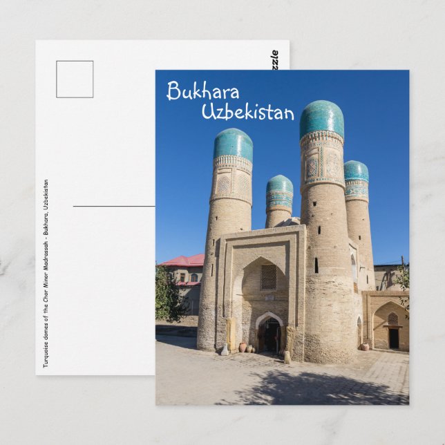 Chor Minor Madrassah - Bukhara, Uzbekistan Postcard (Front/Back)