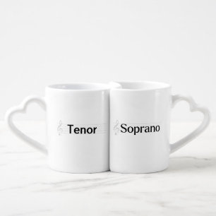 Choral Lovers Couple Gift - Tenor Soprano Coffee Mug Set