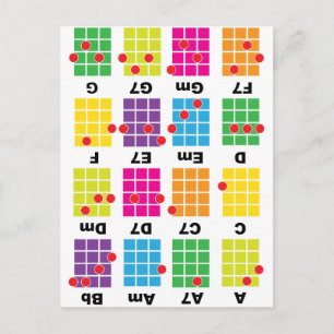 Chord Cheat Tee White Postcard