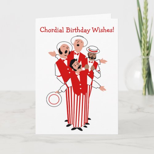 Chordial Birthday Men in Red Quartet Card