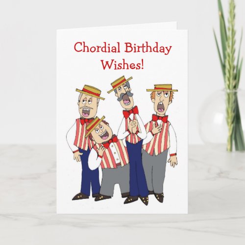 Chordial Birthday Mens Cartoon Quartet Card