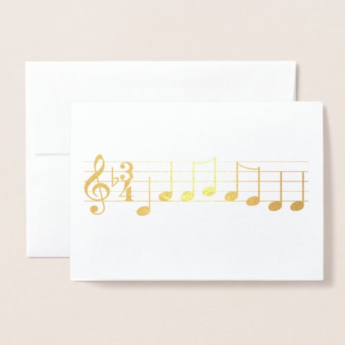 Chords We Wish you a Merry Christmas Music Notes Foil Card