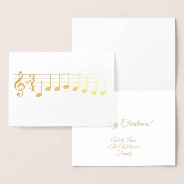 Chords We Wish you a Merry Christmas Music Notes Foil Card (Display)