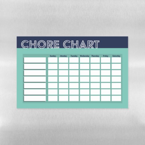 Chore Chart Blue Magnetic Dry Erase Sheet