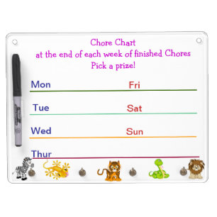 Chore Chart Dry Erase board Pick a prize