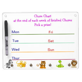 Chore Chart Dry Erase board Pick a prize