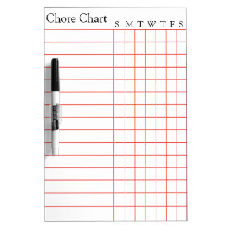Chore Chart List Stripes Weekly Dry Erase Board