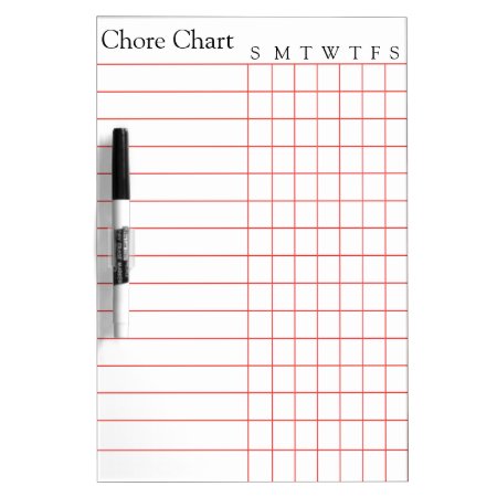 Chore Chart List Stripes Weekly Dry Erase Board