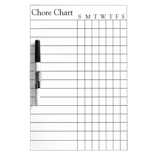 Chore Chart List Stripes Weekly  Gray Dry_Erase Board