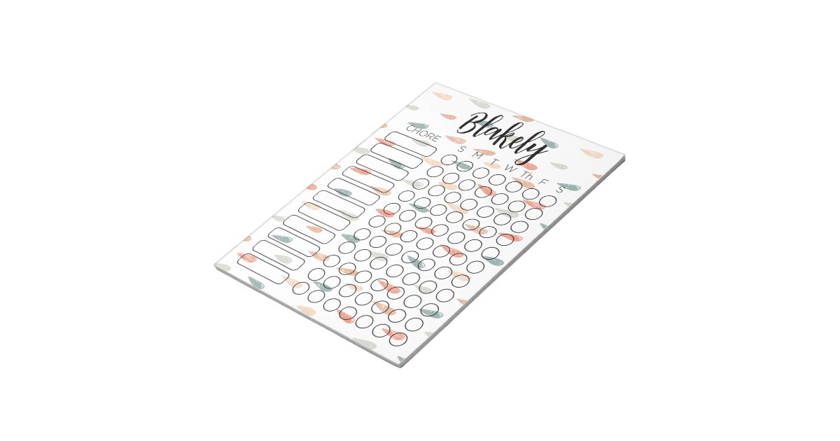 Chore Chart Notepad | Zazzle