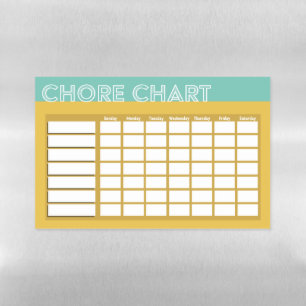 Chore Chart (Yellow) Magnetic Dry Erase Sheet