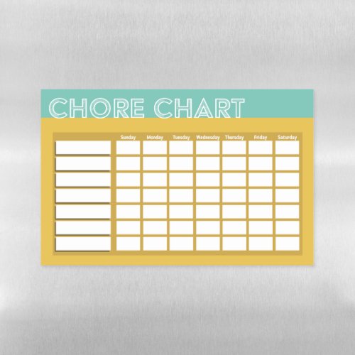 Chore Chart Yellow Magnetic Dry Erase Sheet