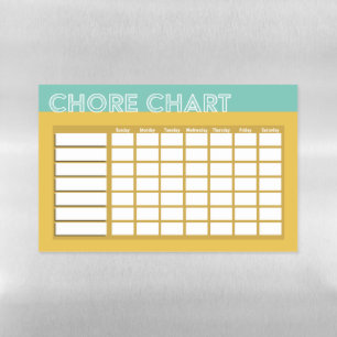 Chore Chart (Yellow) Magnetic Dry Erase Sheet