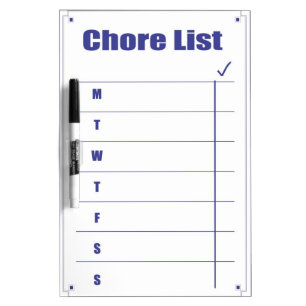 Chore List Dry Erase Board
