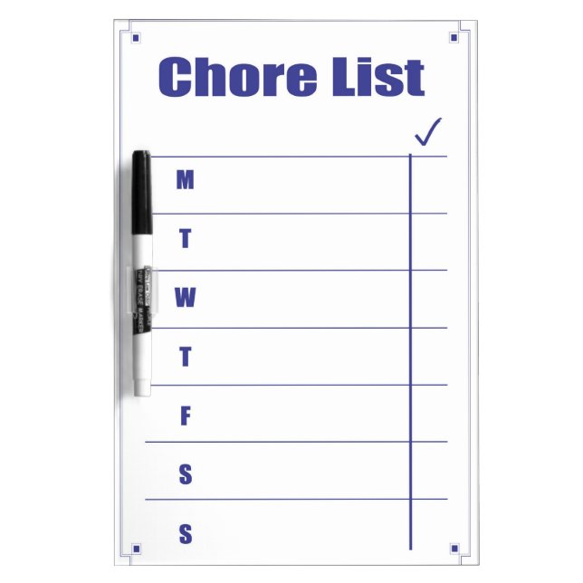 Chore List Dry Erase Board (Front)