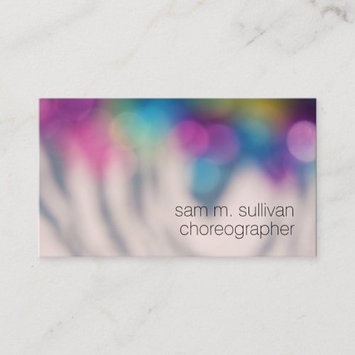 Choreographer Colorful Bokeh Dots Entertainment Business Card