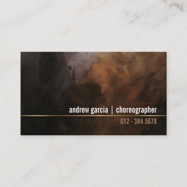 Choreographer Dance TalentSkills Grunge GoldStripe Business Card (Front)