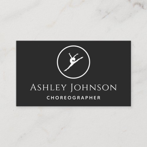 Choreographer Dancer Plain Simple Clean Layout  Business Card