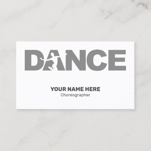 Choreographer Simple Professional Business Card