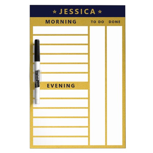  Chores Classy Gold White Unlabelled Dry Erase Board