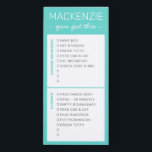 Chores Routine AM PM Daily To Do List Magnetic Notepad<br><div class="desc">Simple but organized and useful chore chart and responsibility tracker checklist on a teal magnetic notepad with sections for morning and afternoon or evening routines to make it easy to read and more inspiring than one long list. Change the titles of each section to suit your own daily needs, and...</div>