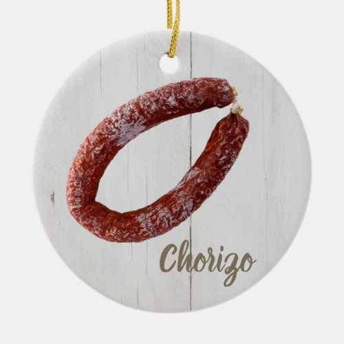 Chorizo Sausage Ceramic Ornament